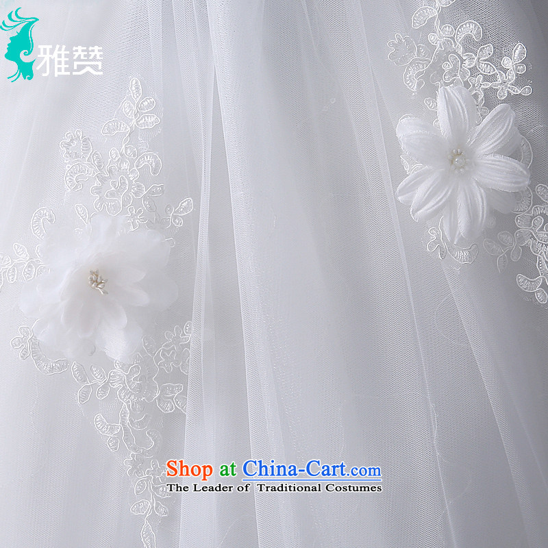 Jacob Chan in summer and autumn 2015 a shoulder wedding dresses retro continental palace water drilling for flowers bride to align bon bon skirt white XXL, Nga Chan (YAZAN) , , , shopping on the Internet