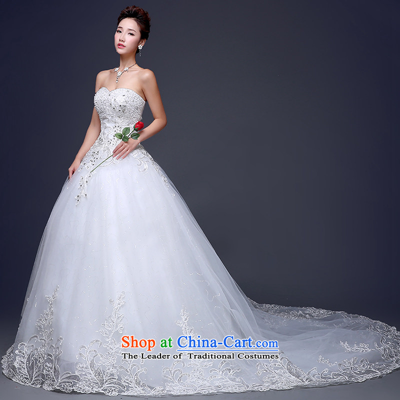 Beverly Ting wedding dresses 2015 winter new Korean marriages and chest long tail wedding video thin lace larger drill White XL, Beverly (tingbeier ting) , , , shopping on the Internet