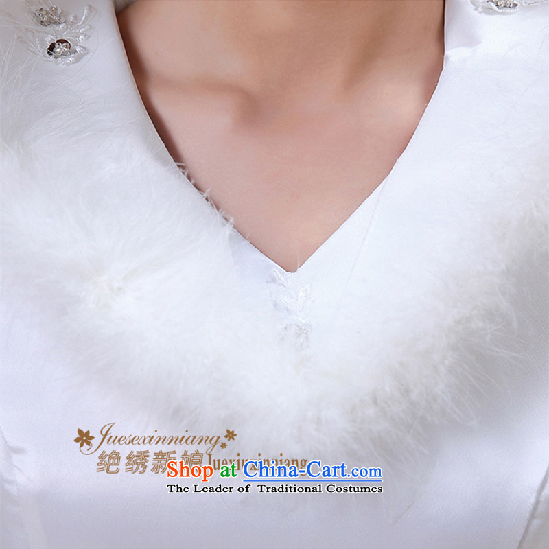 Embroidered brides is Winter Sweater trendy Korea long-sleeved Pullover plus the word cotton shoulder warm video thin white wedding tailored does not allow, embroidered bride shopping on the Internet has been pressed.