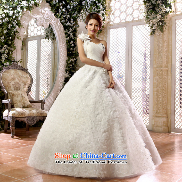 Embroidered bride 2015 won is version wedding dress shoulder flowers sweet Princess Beveled Shoulder to align the wedding pictures, price S RED, brand platters! The elections are supplied in the national character of distribution, so action, buy now enjoy more preferential! As soon as possible.