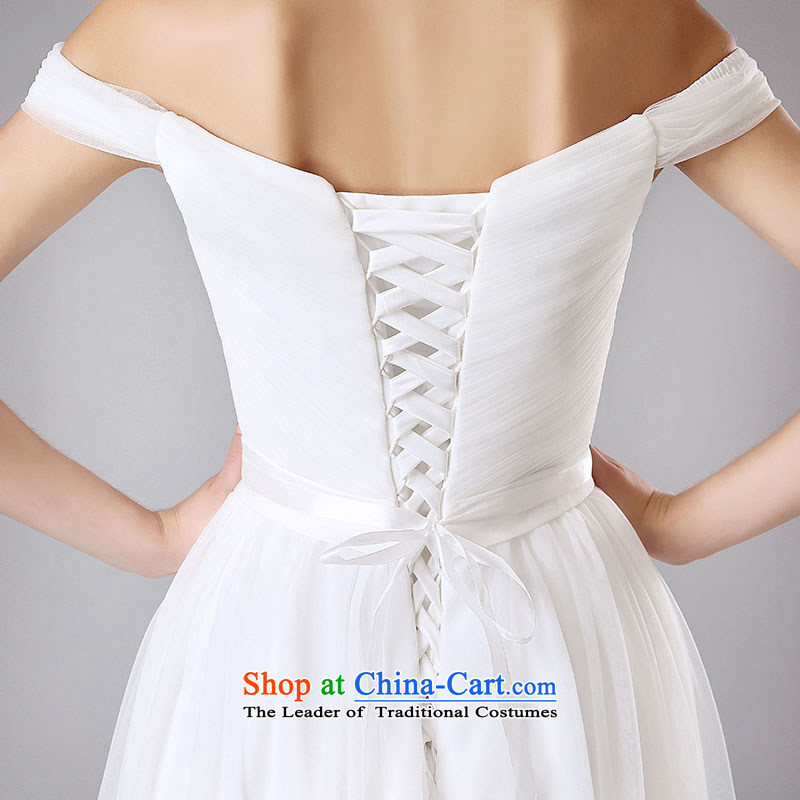 Millennium bride 2015 Summer new word shoulder bride wedding dresses shoulders to align the V-Neck wedding simple continental White XL, millennium bride shopping on the Internet has been pressed.