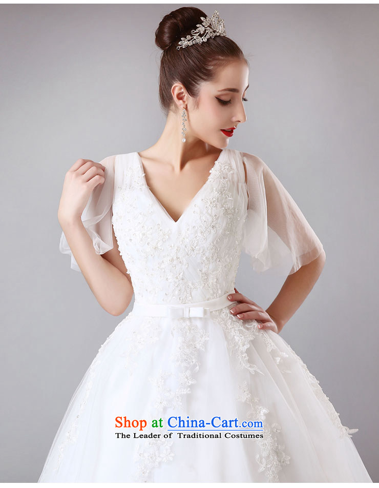 Millennium bride 2015 Summer new word shoulder V-Neck wedding dresses tail marriage with a wedding in cuff H8002 White XL Photo, prices, brand platters! The elections are supplied in the national character of distribution, so action, buy now enjoy more preferential! As soon as possible.