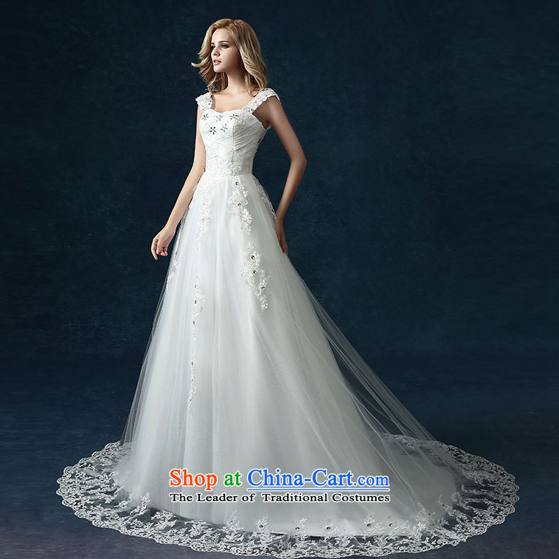  The spring of the new millennium the bride 2015 wedding dresses new stylish bride first field pregnant women shoulder wedding dresses tail wedding White XL, millennium bride shopping on the Internet has been pressed.