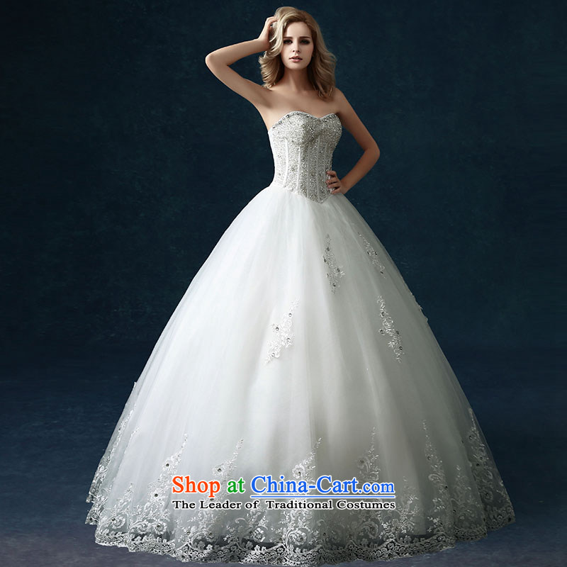 Millennium bride 2015 Spring/Summer new high-side custom continental alignment with chest marriages lace white wedding dresses , L, millennium bride shopping on the Internet has been pressed.