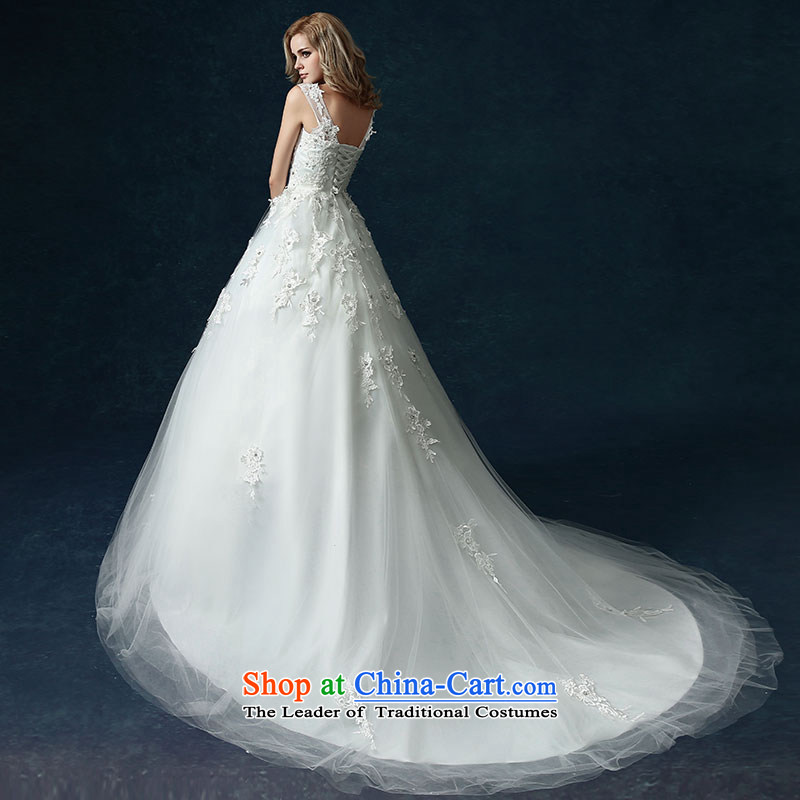 Millennium bride 2015 Summer new lace shoulders and chest bon bon skirt around long tail large wedding White XL, millennium bride shopping on the Internet has been pressed.