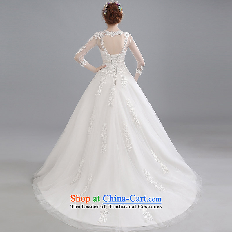 Wedding dresses Summer 2015 new products shoulders tail Korean lace large stylish large flower tail Sau San wedding white S Yi Sang Love , , , shopping on the Internet