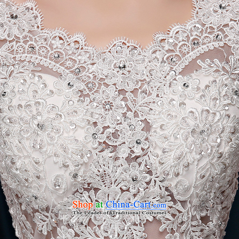 Summer 2015 new Korean lace package shoulder larger video thin Sau San crowsfoot marriages with tail wedding dresses white tailored does not allow, embroidered bride shopping on the Internet has been pressed.