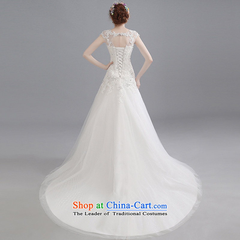 2015 Summer new word shoulder bride wedding dresses long tail align to Korean large Sau San lace large white tail can be made plus $30 does not return, Yi Sang Love , , , shopping on the Internet