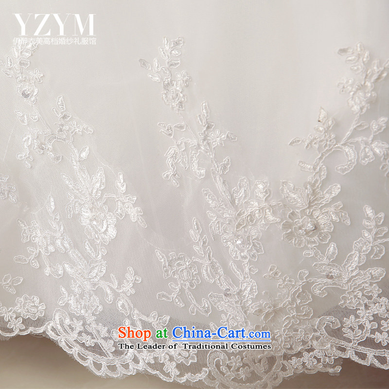 El drunken Yi Mei bride wedding dresses Summer 2015 new short-sleeved sexy back to align the wedding Removable Tail lace engraving flowers wedding dresses trailing M'drunken Yi Mei , , , shopping on the Internet