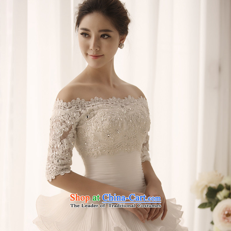Full Chamber Fang 2015 new marriage skirt Korea wedding package shoulder strap sleeve shoulder a wedding dresses bon bon skirt deluxe tail S1391 ivory tail 60cm 165-L, full Chamber Fong shopping on the Internet has been pressed.