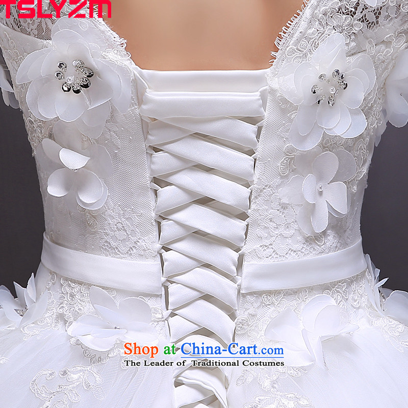 The bride tail tslyzm wedding dress of autumn and winter 2015 new long-sleeved package shoulder round-neck collar Flower Fairies  video thin wedding and tail) s,tslyzm,,, shopping on the Internet