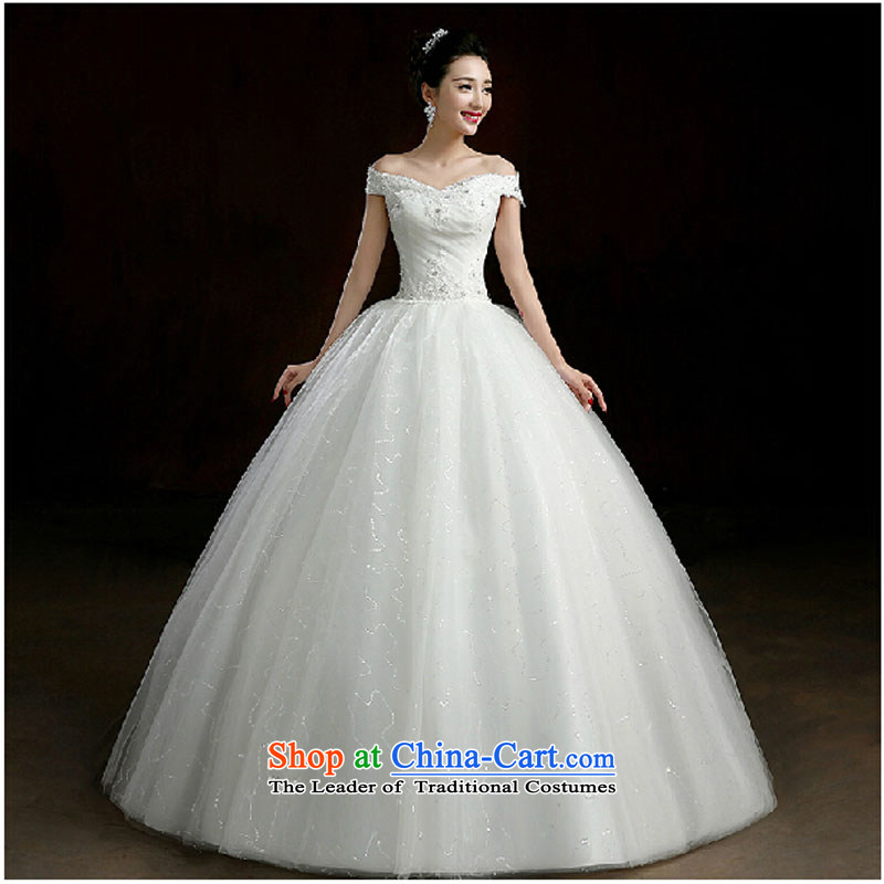 The new 2015 evening dresses long to align the princess upscale wedding banquet dresses dress girl brides bows to marry a stylish field shoulder white S