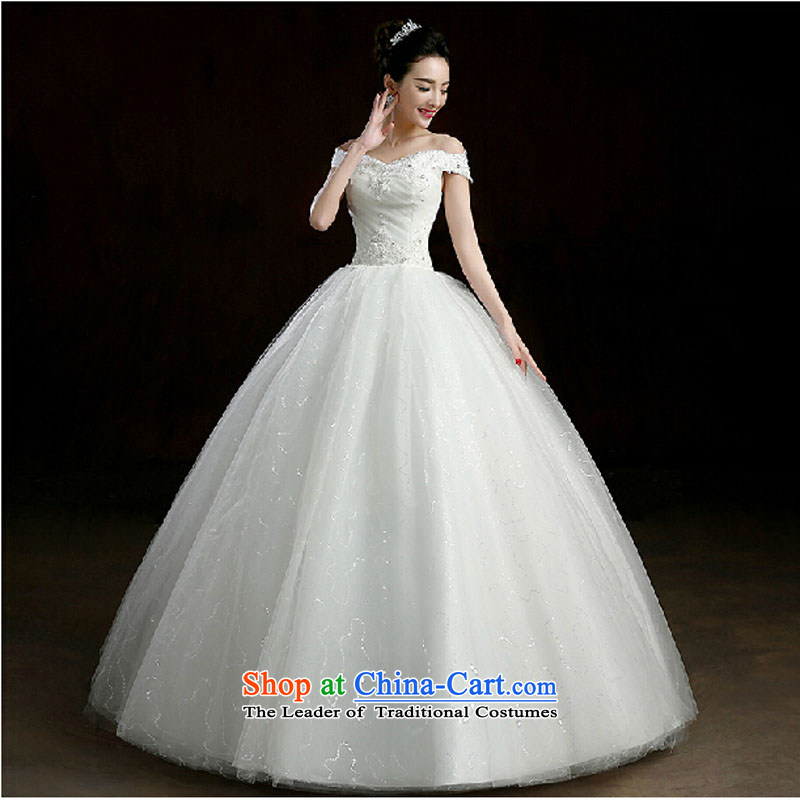 The new 2015 evening dresses long to align the princess upscale wedding banquet dresses dress girl brides bows to marry a stylish white S pure Word shoulder love bamboo yarn , , , shopping on the Internet