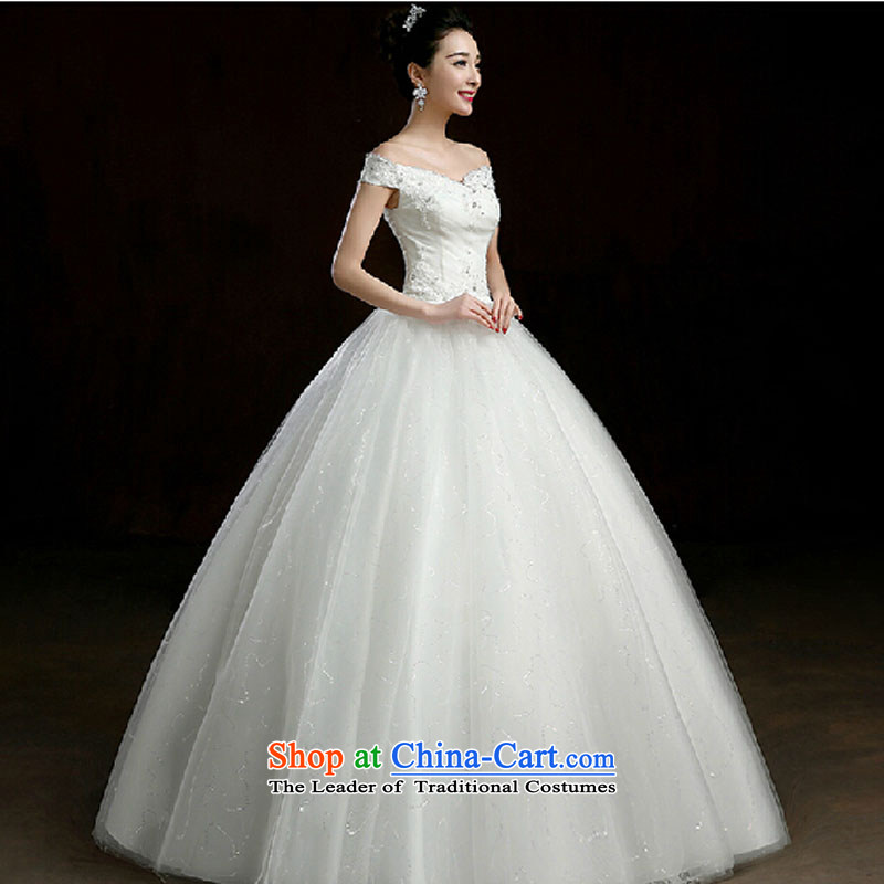 The new 2015 evening dresses long to align the princess upscale wedding banquet dresses dress girl brides bows to marry a stylish white S pure Word shoulder love bamboo yarn , , , shopping on the Internet