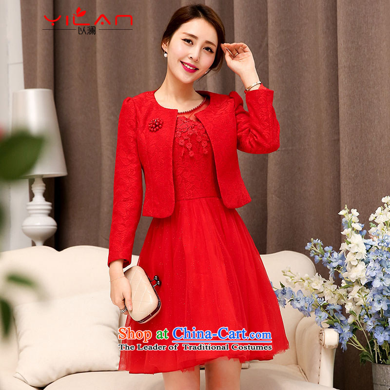 In spring and autumn 2015 World new large red bride replacing dresses marriage the lift mast bows dress lace red dress two kits 15.51 M
