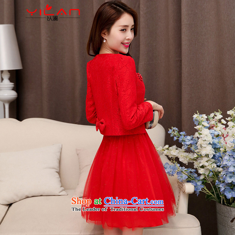 In spring and autumn 2015 World new large red bride replacing dresses marriage the lift mast bows dress lace red dress two kits 15.51 M to World shopping on the Internet has been pressed.