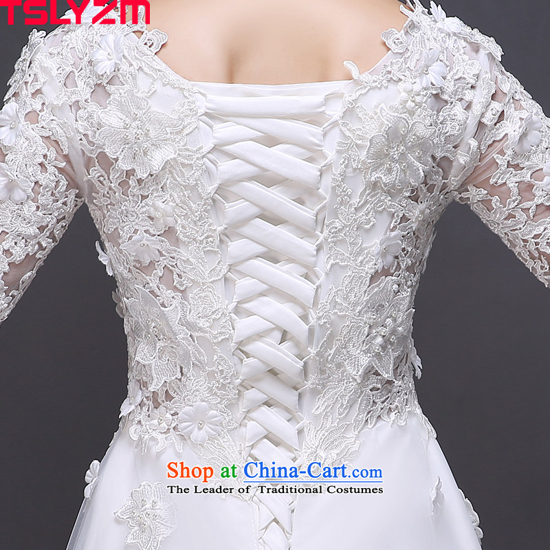 Before long after short tslyzm wedding dresses small trailing gauze slotted shoulder the new 2015 autumn and winter round-neck collar package in shoulder cuff lace wedding dress white xl,tslyzm,,, shopping on the Internet