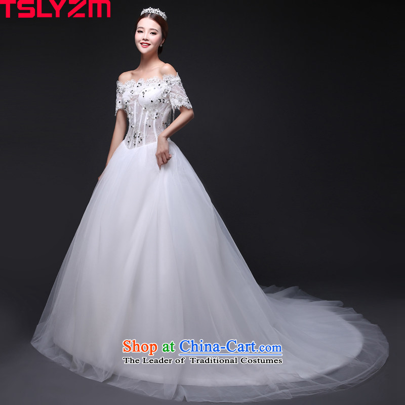 Wedding wedding dresses tslyzm tail to align the Korean version of marriages with short-sleeved princess bon bon skirt 2015 new autumn and winter tail (A Xxl,tslyzm,,, shopping on the Internet
