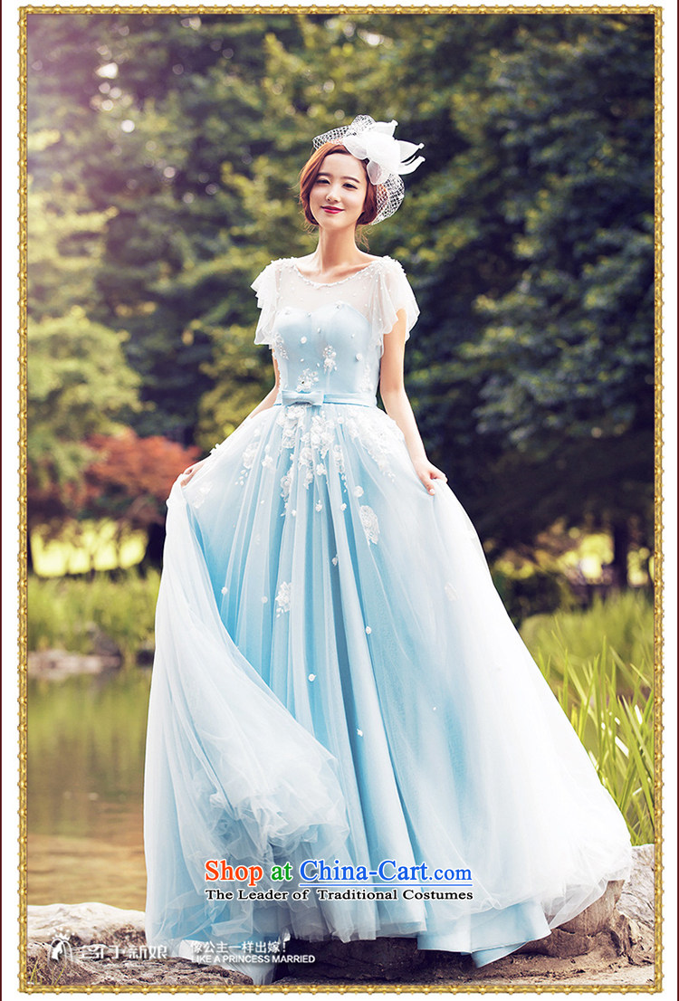 Wedding dresses 2015 Summer Continental to align the wedding shoulders wedding tail2611 Blue M picture, prices, brand platters! The elections are supplied in the national character of distribution, so action, buy now enjoy more preferential! As soon as possible.