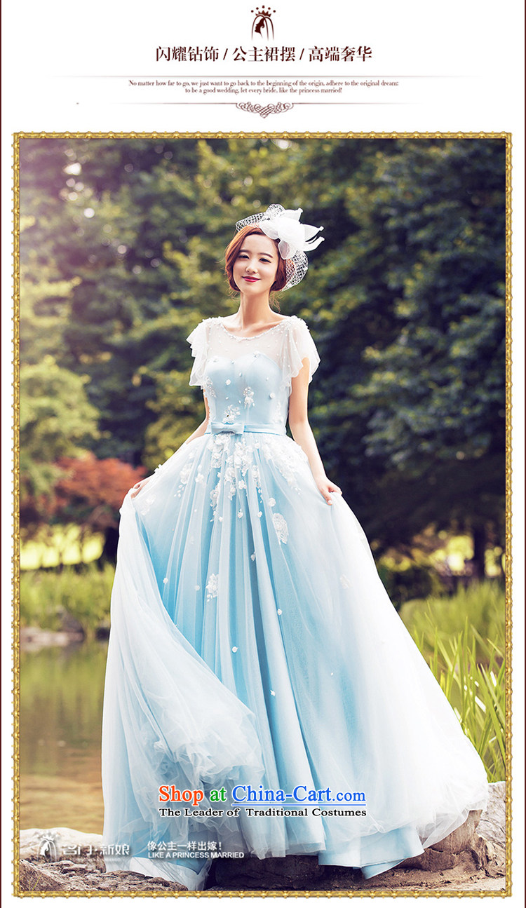 Wedding dresses 2015 Summer Continental to align the wedding shoulders wedding tail2611 Blue M picture, prices, brand platters! The elections are supplied in the national character of distribution, so action, buy now enjoy more preferential! As soon as possible.