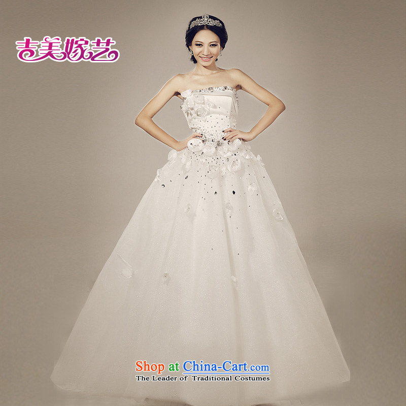 Water drilling wedding dresses Kyrgyz-american married new anointed arts 2015 Chest Korean Princess graphics thin tail 892 bride wedding?XXXL White