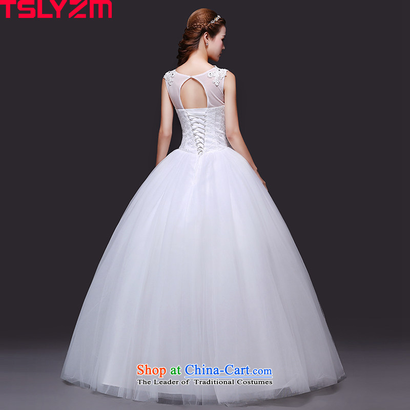 Tslyzm marriages to align the white wedding princess bon bon skirt 2015 new autumn and winter round-neck collar shoulders wedding dress out lace white s,tslyzm,,, yarn shopping on the Internet