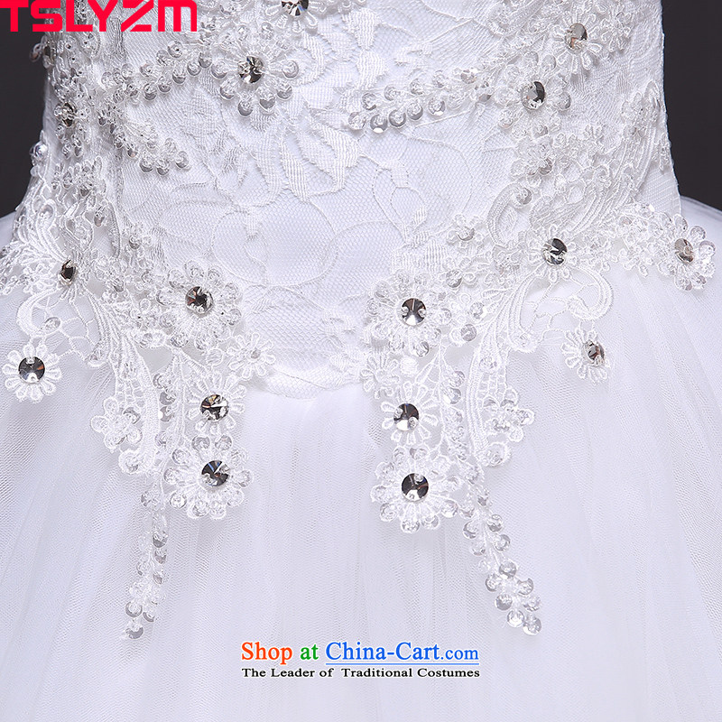 Tslyzm marriages to align the white wedding princess bon bon skirt 2015 new autumn and winter round-neck collar shoulders wedding dress out lace white s,tslyzm,,, yarn shopping on the Internet