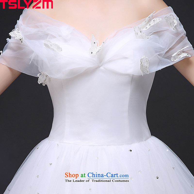 To align the tslyzm wedding word shoulder bubble cuff 2015 autumn and winter new Cinderella butterfly larger Foutune of thin film on the bride video wedding dress white Xxl,tslyzm,,, shopping on the Internet