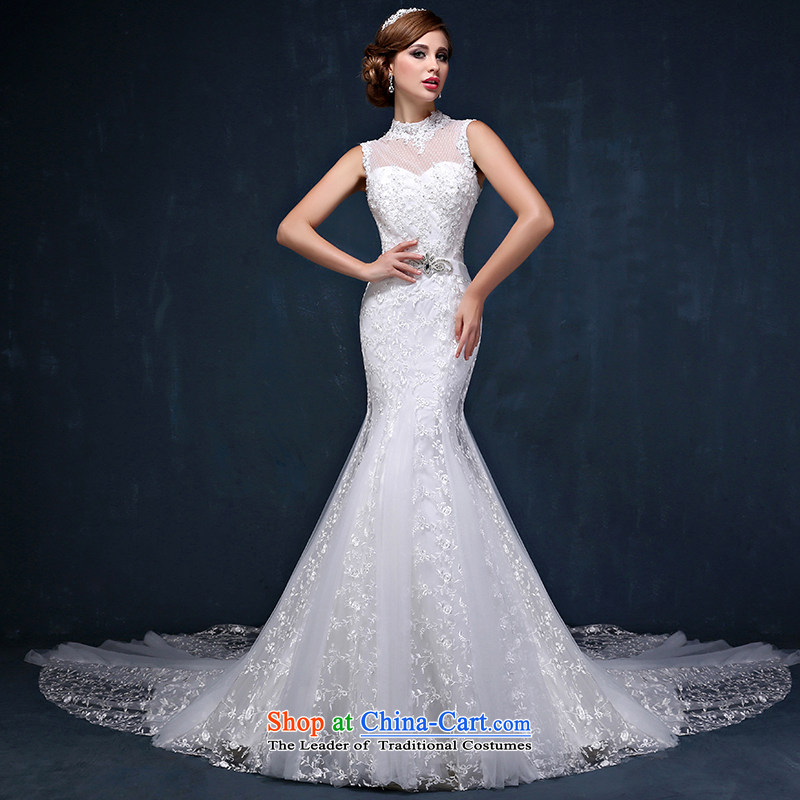 The first field shoulder tail crowsfoot wedding dresses Summer 2015 Korean brides hang also lace large tie back wedding white XL( waist 2.3), Mrs Alexa Lam Roundup , , , shopping on the Internet