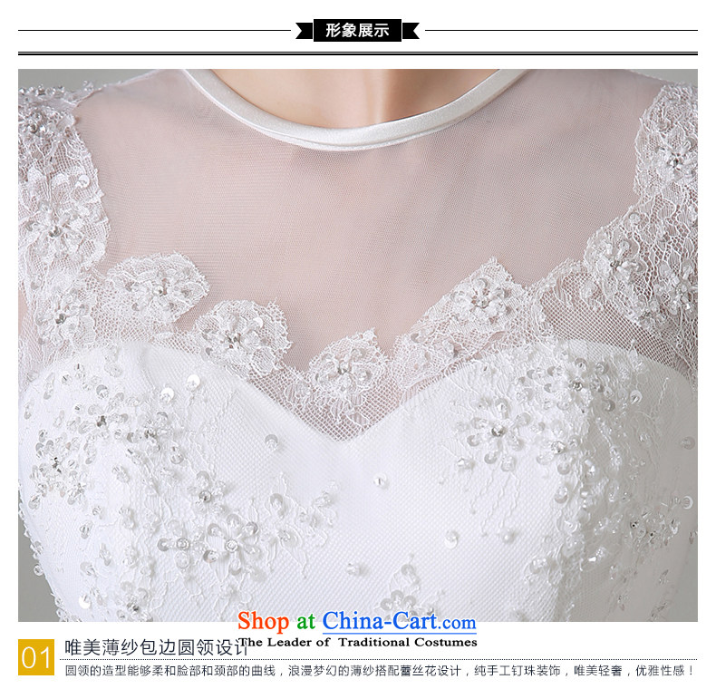 Hiv Miele wedding in summer and autumn 2015 new marriages and elegant reminiscent of gossamer round-neck collar lace in long-sleeved wedding A15CH100 Sau San  XL (white waist two feet ii ) Picture, prices, brand platters! The elections are supplied in the national character of distribution, so action, buy now enjoy more preferential! As soon as possible.