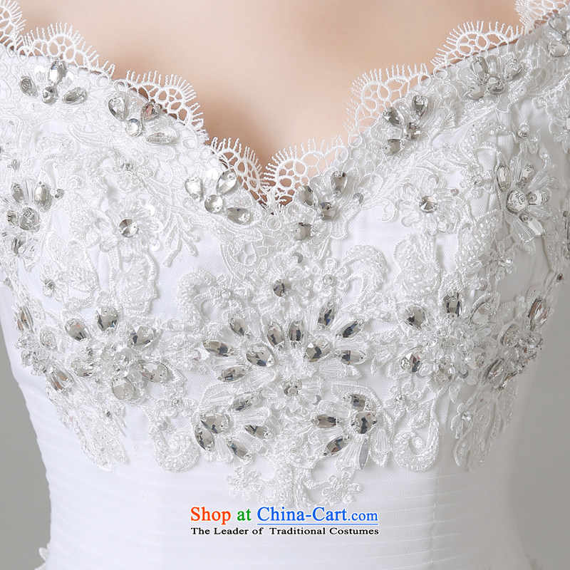 Hiv Miele wedding in summer and autumn 2015 new luxury diamond V-neck a field shoulder wedding marriages Korean Princess yarn A15CH103 White M ( two feet ), HIV waist miele shopping on the Internet has been pressed.