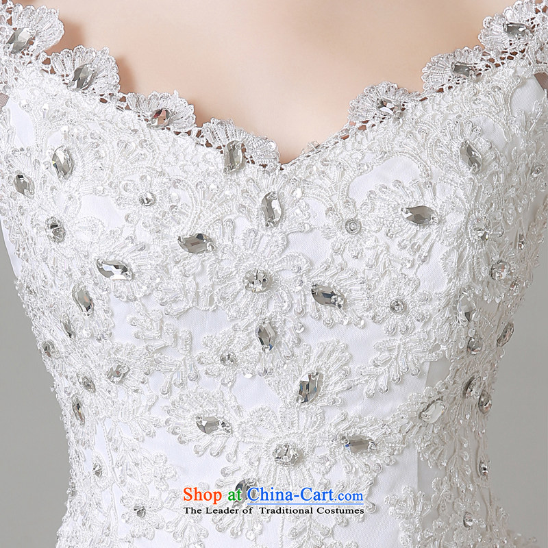 Hiv Miele wedding in summer and autumn 2015 new marriages V-Neck shoulders Silk flower buds Diamond Wedding Korean Sau San tie A15CH104 white L ( A ) two feet in the waist of the , , , shopping on the Internet