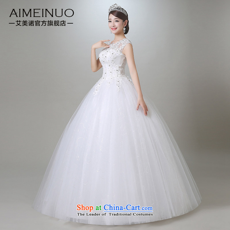 Hiv Miele wedding in summer and autumn 2015 new Korean sweet Tulle lace round-neck collar shoulders wedding irrepressible princess yarn A15CH106 Sau San White M ( two feet ), HIV waist miele shopping on the Internet has been pressed.