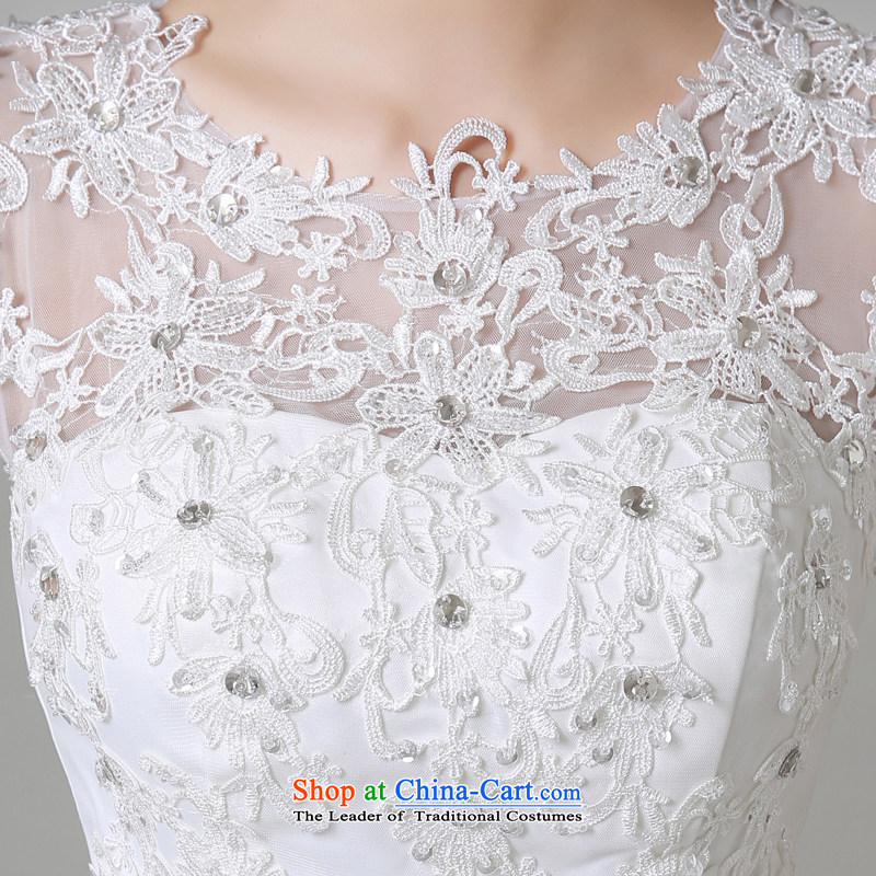 Hiv Miele wedding in summer and autumn 2015 new Korean sweet Tulle lace round-neck collar shoulders wedding irrepressible princess yarn A15CH106 Sau San White M ( two feet ), HIV waist miele shopping on the Internet has been pressed.