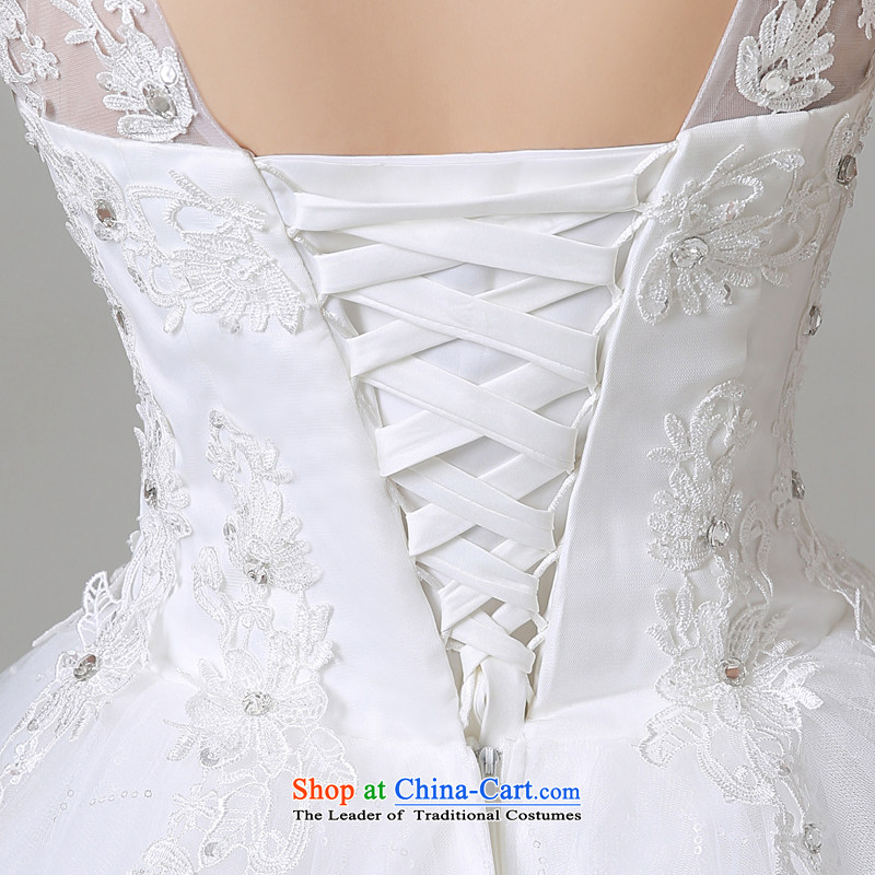 Hiv Miele wedding in summer and autumn 2015 new Korean sweet Tulle lace round-neck collar shoulders wedding irrepressible princess yarn A15CH106 Sau San White M ( two feet ), HIV waist miele shopping on the Internet has been pressed.