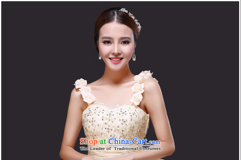 Before long after short tslyzm wedding dress bride strap shoulders small trailing 2015 new autumn and winter Korean Foutune of champagne color wedding photo light beige XL, prices, brand platters! The elections are supplied in the national character of distribution, so action, buy now enjoy more preferential! As soon as possible.