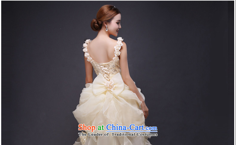Before long after short tslyzm wedding dress bride strap shoulders small trailing 2015 new autumn and winter Korean Foutune of champagne color wedding photo light beige XL, prices, brand platters! The elections are supplied in the national character of distribution, so action, buy now enjoy more preferential! As soon as possible.
