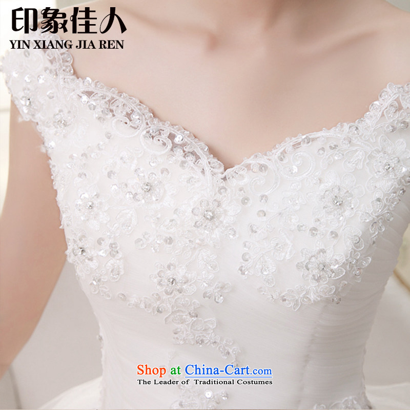 Starring impression wedding dresses 2015 Spring/Summer New Asian layout to align the shoulder bride Word Graphics thin shoulders wedding A0232 white land align M impression Love , , , shopping on the Internet