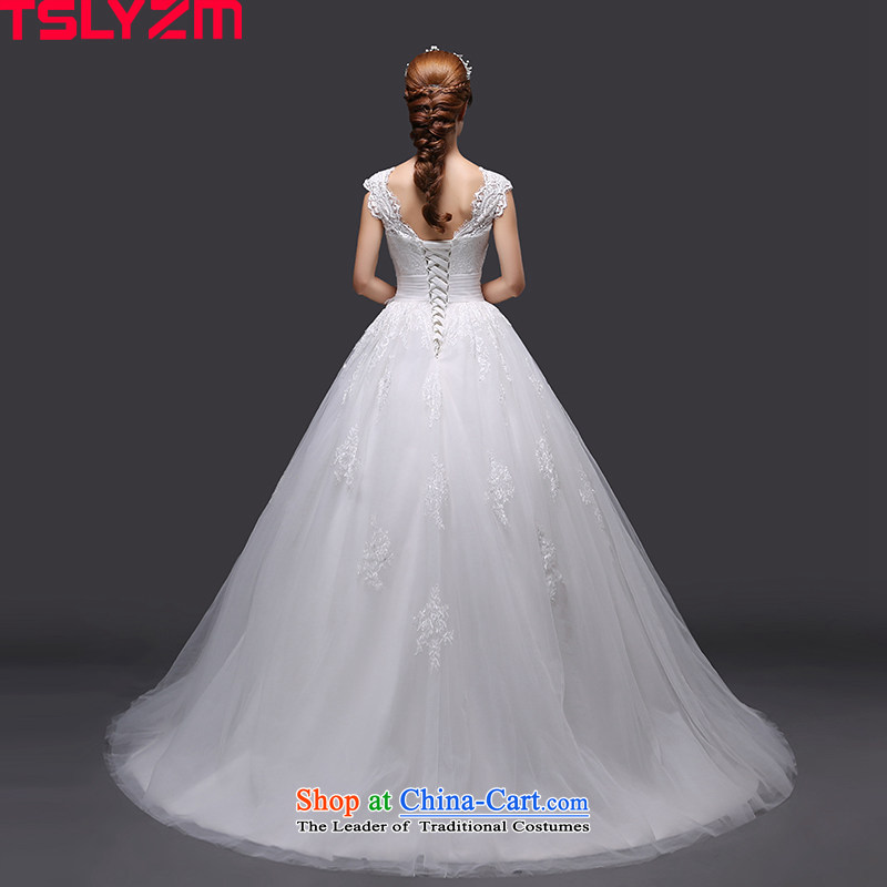 Tslyzm bride wedding Korean white marriage small trailing Sheikh wind palace lace round-neck collar package shoulder video new thin 2015 autumn and winter tail) m,tslyzm,,, shopping on the Internet