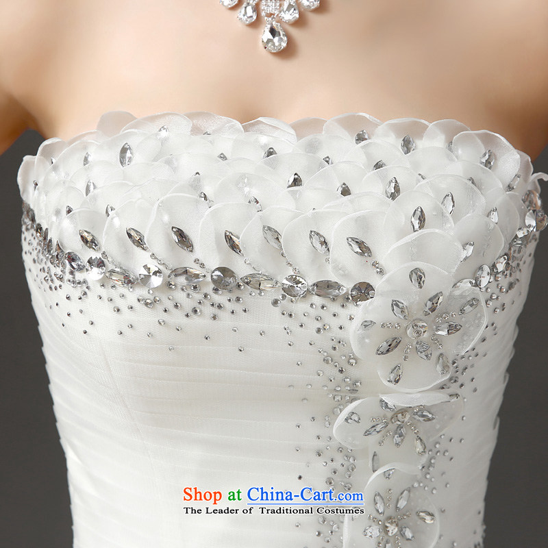 Friends of the 2015 Winter Olympics, the new bride wedding dresses Korean water drilling and chest video thin wedding married to align the white bon bon skirt winter wedding quality assurance made does not support of friends (Refund LANYI) , , , shopping