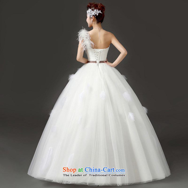 In 2015 winter new friends, bridal wedding dresses Korean single feather marriage video thin shoulders to align the winter wedding quality assurance XXL code of the ruler waist 2.3 Yi (LANYI) , , , shopping on the Internet