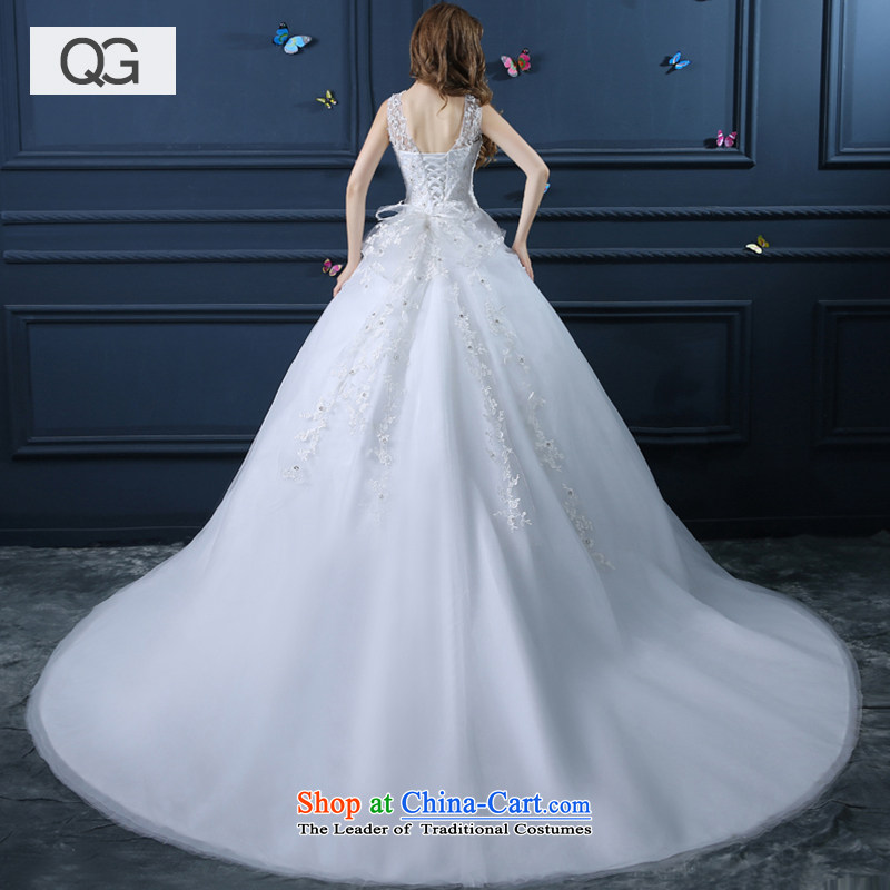 Wedding dresses Summer 2015 Dual shoulder length tail graphics thin wedding Korean word V-Neck shoulder autumn and winter tail) , L, dumping of wedding dress shopping on the Internet has been pressed.