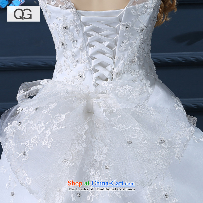 Wedding dresses Summer 2015 Dual shoulder length tail graphics thin wedding Korean word V-Neck shoulder autumn and winter tail) , L, dumping of wedding dress shopping on the Internet has been pressed.