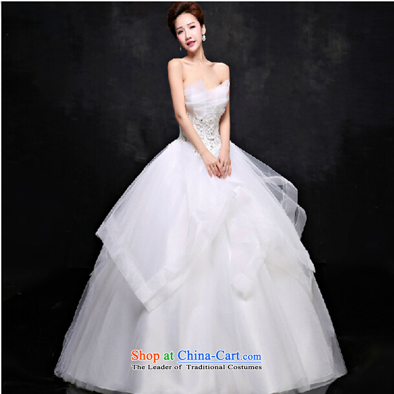 2015 Spring/Summer new wedding dresses and sexy anointed chest Sau San video thin Korea version of large numbers to align the minimalist white L, Love The Princess Bride Su-lan , , , shopping on the Internet