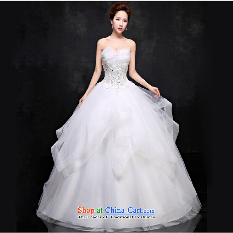 2015 Spring/Summer new wedding dresses and sexy anointed chest Sau San video thin Korea version of large numbers to align the minimalist white L, Love The Princess Bride Su-lan , , , shopping on the Internet