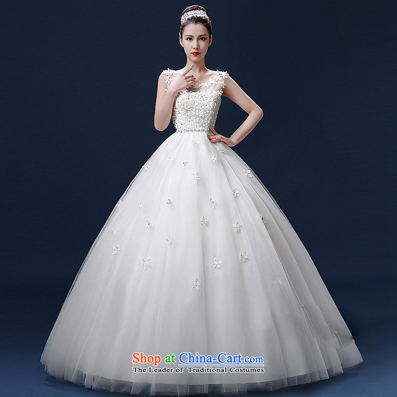 The bride wedding dresses shoulders 2015 new stylish Korean summer sweet to align graphics thin lace retro strap drill white L, Love Su-lan , , , shopping on the Internet