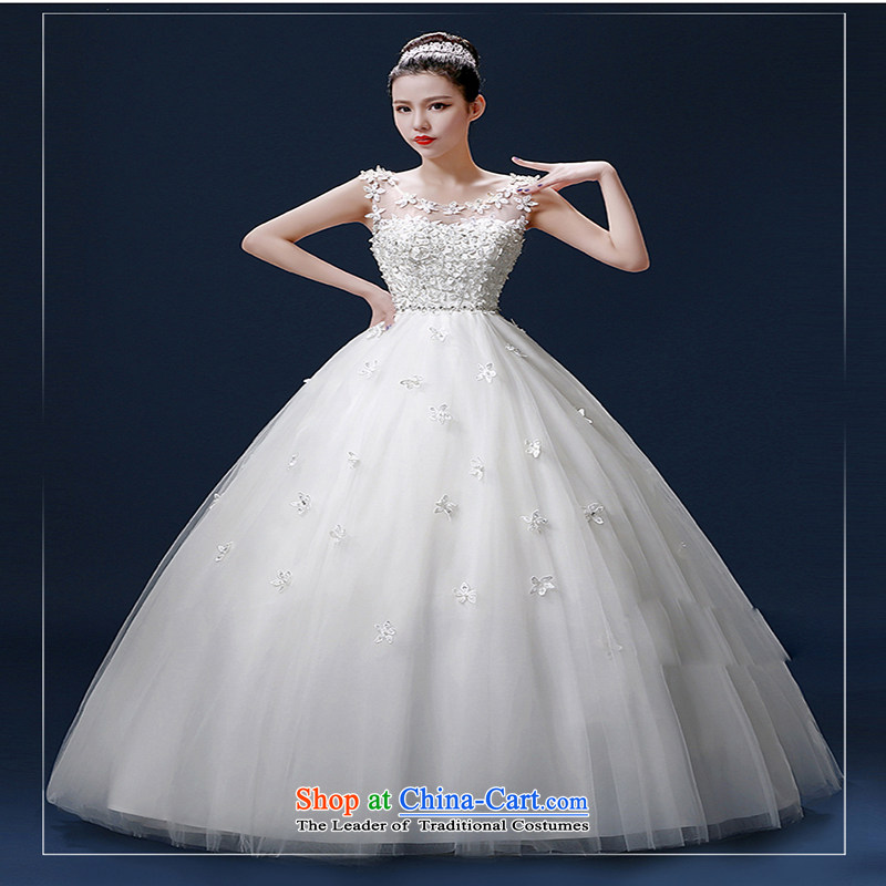 The bride wedding dresses shoulders 2015 new stylish Korean summer sweet to align graphics thin lace retro strap drill white L, Love Su-lan , , , shopping on the Internet