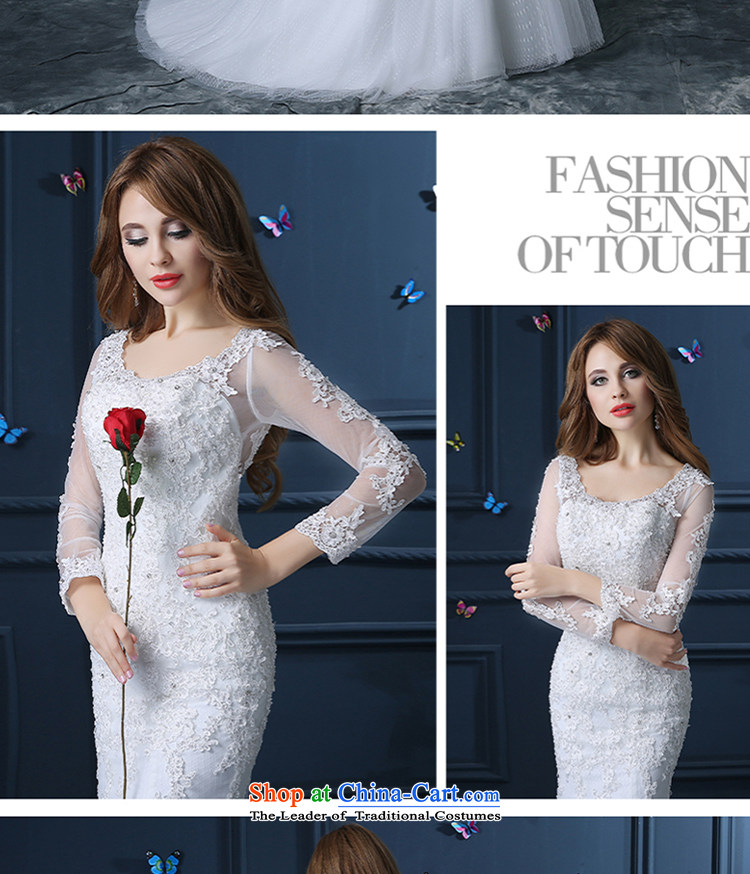 Wedding dress 2015 new summer crowsfoot tail wedding long-sleeved video thin the word 