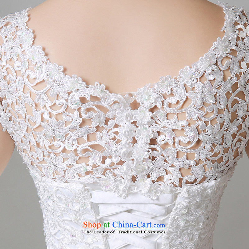 Hiv Miele wedding in summer and autumn 2015 new Korean marriages irrepressible engraving Silk flower buds round-neck collar shoulders A15CH109 yarn white XXL, PRINCESS HIV Miele shopping on the Internet has been pressed.