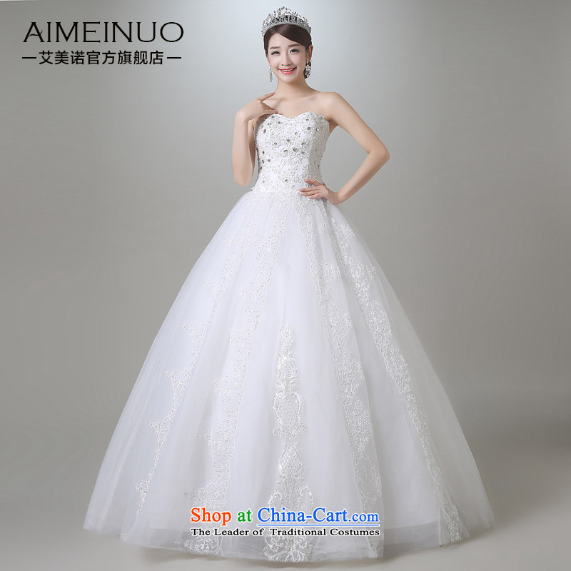 Hiv Miele Wedding 2015 Summer new marriages sweet heart-shaped anointed chest temperament princess yarn lace Diamond Video thin white L _ waistline A15CH111 two feet first _